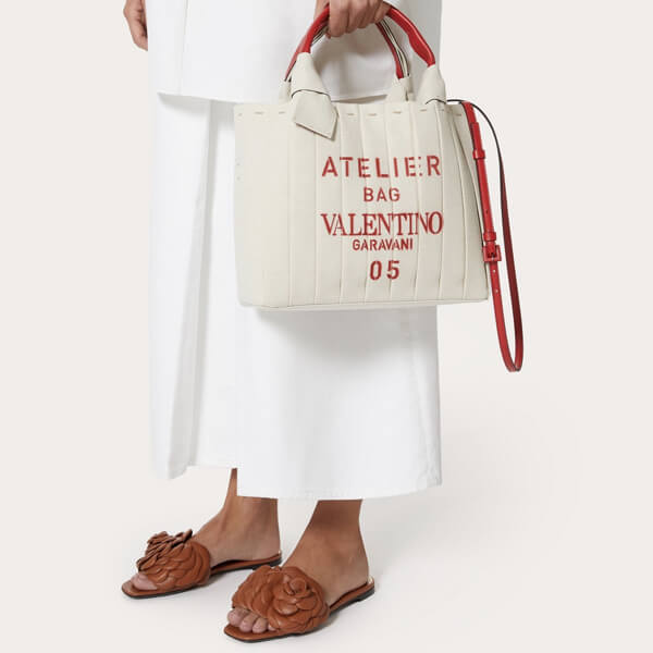 【VALENTINO ヴァレンティノ】アトリエ キャンバス トートバッグ VW2B0I76ULC0NE